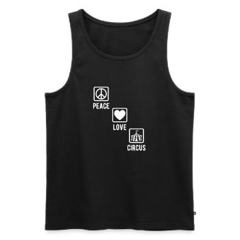 Circus Graphic Peace Love Circus Gift Idea - Men's Premium Organic Tank Top - black - Front - Michal (187cm)