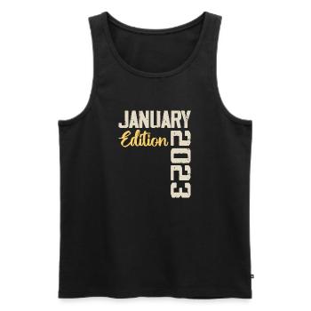 Birthday gift born in January 2023 - 2023 - Men's Premium Organic Tank Top - black - Front - Michal (187cm)