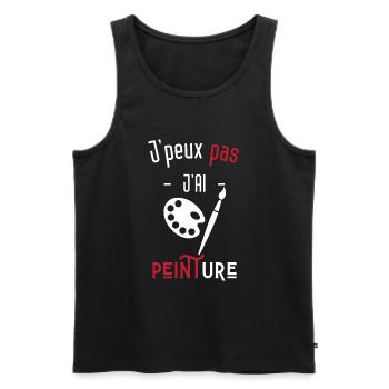 j'peux pas j'ai peinture - Débardeur bio Premium Homme - noir - Devant - AI Model Male 178 light (178cm)
