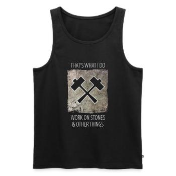 Stonemason Stone Sculptor Saying - Men's Premium Organic Tank Top - black - Front - AI Model Male 178 light (178cm)