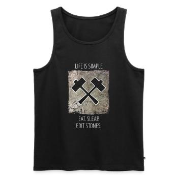 Stonemason Stone Sculptor Saying - Men's Premium Organic Tank Top - black - Front - AI Model Male 178 light (178cm)