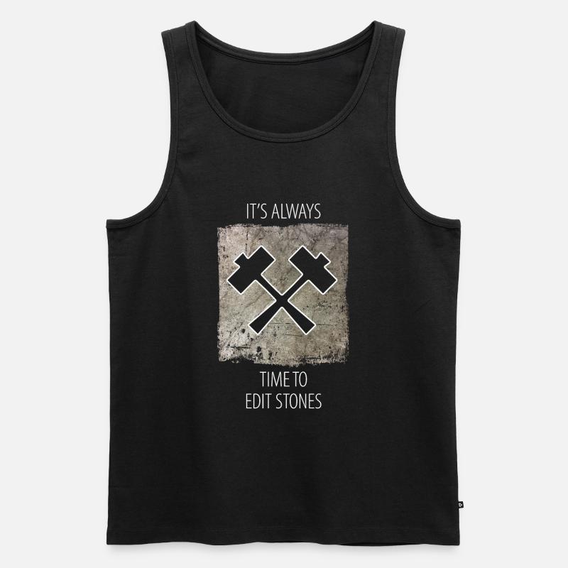 Steinmetz Steinbildhauer Spruch - Männer Premium Bio Tank Top - Schwarz