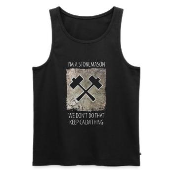Stonemason Stone Sculptor Saying - Men's Premium Organic Tank Top - black - Front - AI Model Male 178 light (178cm)