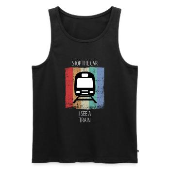Train Railway Railroad Worker Trains Train Driver - Men's Premium Organic Tank Top - black - Front - Michal (187cm)