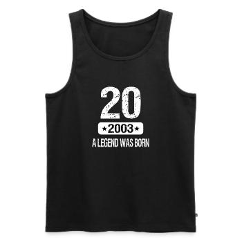 20th Birthday 2003 A LEGEND WAS BORN - Männer Premium Bio Tank Top - Schwarz - Vorne - Michal (187cm)