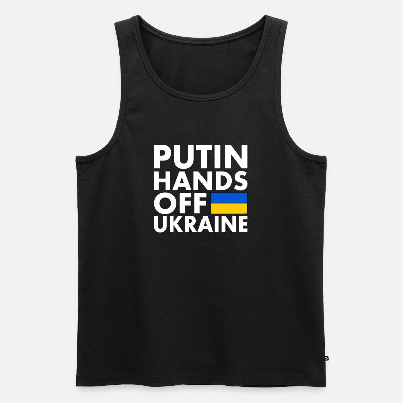 Putin hands off ukraine - Männer Premium Bio Tank Top - Schwarz
