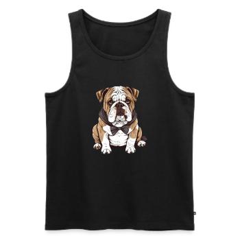 Französische Bulldogge - Männer Premium Bio Tank Top - Schwarz - Vorne - AI Model Male 178 light (178cm)