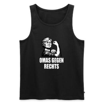 Omas gegen rechts - Männer Premium Bio Tank Top - Schwarz - Vorne - Michal (187cm)