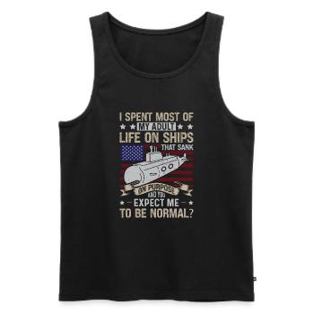 J’ai passé la majeure partie de ma vie adulte sur des navires de la Marine - Débardeur bio Premium Homme - noir - Devant - AI Model Male 178 light (178cm)