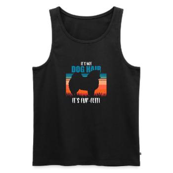 American Eskimo Dog Hund - Men's Premium Organic Tank Top - black - Front - AI Model Male 178 light (178cm)