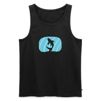 Pêcheur de poissons koï - Débardeur bio Premium Homme - noir - Devant - Michal (187cm)