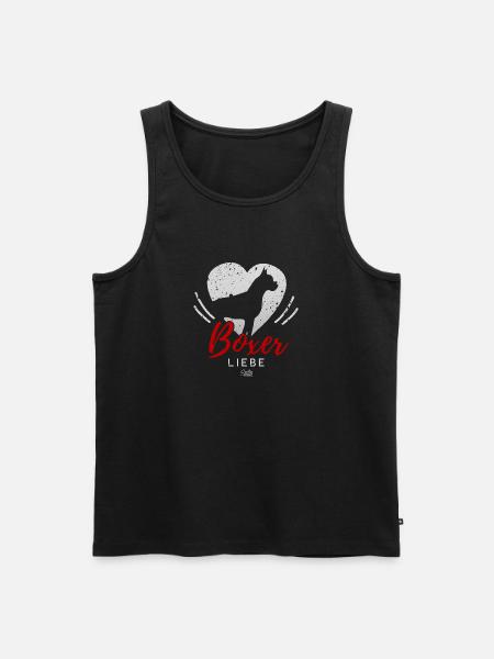 Boxer Liebe mit Herz - Männer Premium Bio Tank Top - Schwarz