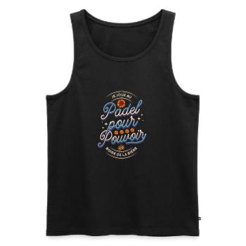 Je joue au padel pour pouvoir boire de la bière - Débardeur bio Premium Homme - noir - Devant - Michal (187cm)