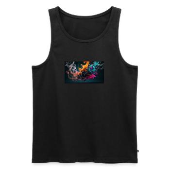 Smoke - Männer Premium Bio Tank Top - Schwarz - Vorne - AI Model Male 178 light (178cm)