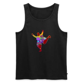 BIG Mama 1 - Men's Premium Organic Tank Top - black - Front - Michal (187cm)