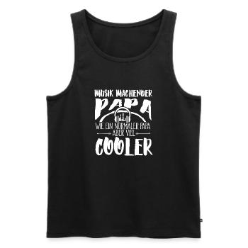 Cooler Musik-Papa Shirt - Männer Premium Bio Tank Top - Schwarz - Vorne - AI Model Male 178 light (178cm)