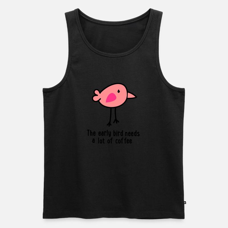 Kaffee - Männer Premium Bio Tank Top - Schwarz