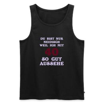 40. Geburtstag - Männer Premium Bio Tank Top - Schwarz - Vorne - AI Model Male 178 light (178cm)