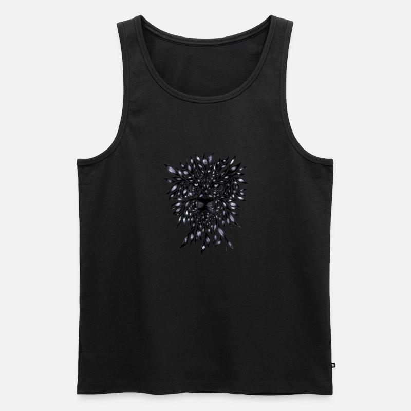 Löwe - Männer Premium Bio Tank Top - Schwarz