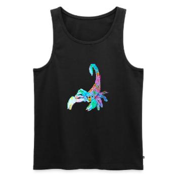Bunter Skorpion - Männer Premium Bio Tank Top - Schwarz - Vorne - Michal (187cm)