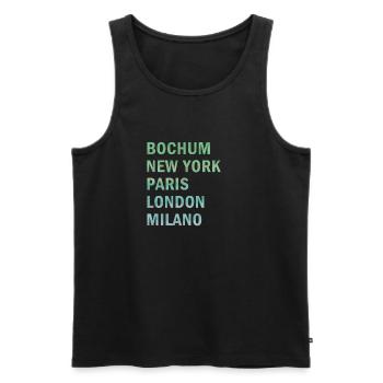 Metropole Bochum - Männer Premium Bio Tank Top - Schwarz - Vorne - AI Model Male 178 light (178cm)