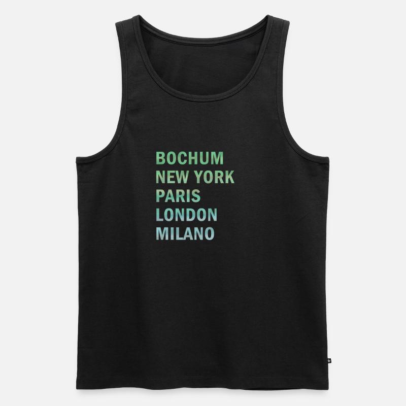 Metropole Bochum - Männer Premium Bio Tank Top - Schwarz