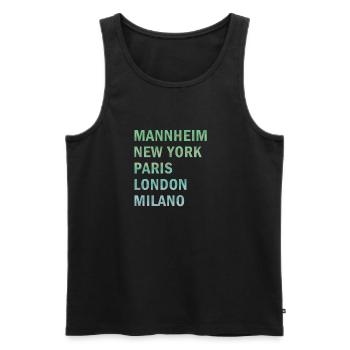 Metropole Mannheim - Männer Premium Bio Tank Top - Schwarz - Vorne - AI Model Male 178 light (178cm)