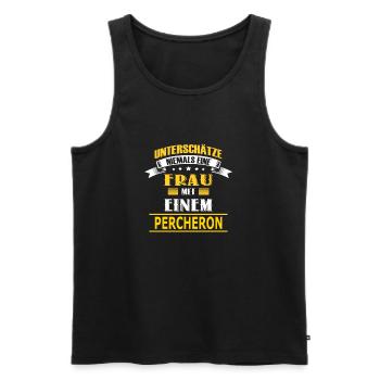 PERCHERON - Männer Premium Bio Tank Top - Schwarz - Vorne - Michal (187cm)