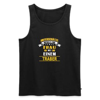 TRABER - Männer Premium Bio Tank Top - Schwarz - Vorne - Michal (187cm)