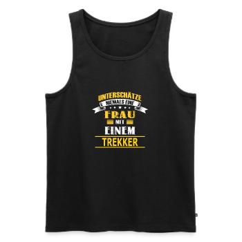 TREKKER - Männer Premium Bio Tank Top - Schwarz - Vorne - Michal (187cm)