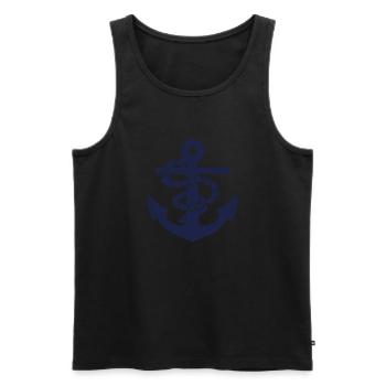 Anchor - Men's Premium Organic Tank Top - black - Front - AI Model Male 178 light (178cm)