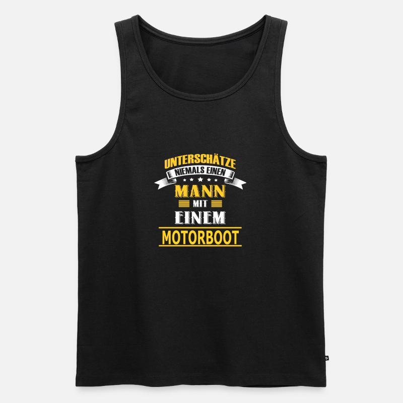 MOTORBOOT - Männer Premium Bio Tank Top - Schwarz