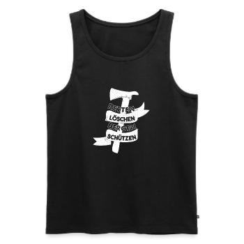 Feuerwehr Motiv Retten löschen bergen schützen - Männer Premium Bio Tank Top - Schwarz - Vorne - Michal (187cm)