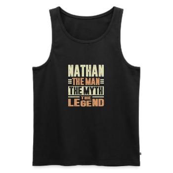 Nathan The Man - Men's Premium Organic Tank Top - black - Front - Michal (187cm)