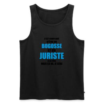 compliqué d'être un bogosse et un juriste - Débardeur bio Premium Homme - noir - Devant - Michal (187cm)