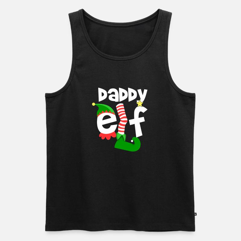 daddy elf - Männer Premium Bio Tank Top - Schwarz