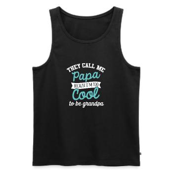 Papa to cool cadeau - Débardeur bio Premium Homme - noir - Devant - Michal (187cm)