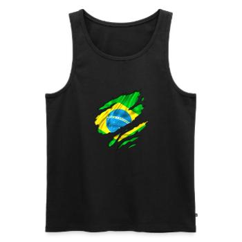 brazilien countries football - Männer Premium Bio Tank Top - Schwarz - Vorne - AI Model Male 178 light (178cm)