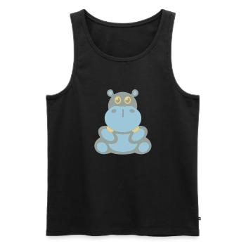 Nilpferd (hippo) - Männer Premium Bio Tank Top - Schwarz - Vorne - AI Model Male 178 light (178cm)