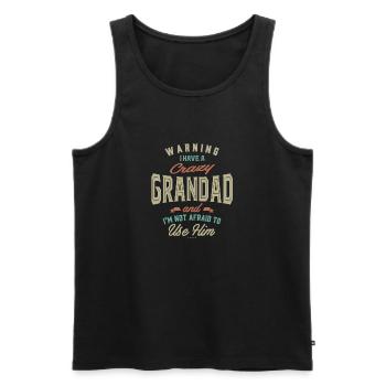 Crazy Grandad - Men's Premium Organic Tank Top - black - Front - Michal (187cm)
