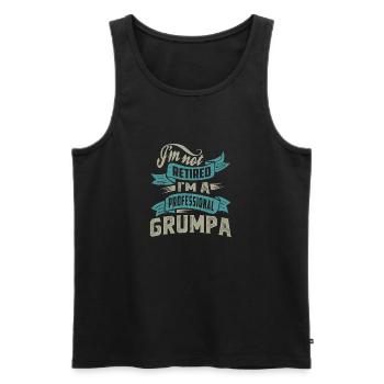 Professional Grumpa - Men's Premium Organic Tank Top - black - Front - Michal (187cm)