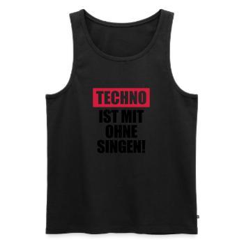 Techno ist mit ohne singen - Männer Premium Bio Tank Top - Schwarz - Vorne - AI Model Male 178 light (178cm)