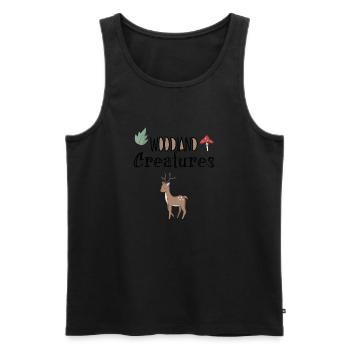 Deer forest forest dwellers nature home wood - Men's Premium Organic Tank Top - black - Front - AI Model Male 178 light (178cm)