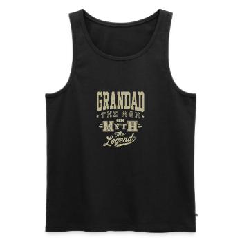 Grandad The Legend - Men's Premium Organic Tank Top - black - Front - Michal (187cm)