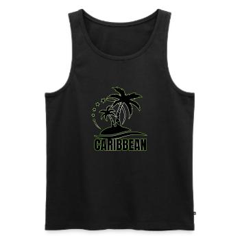 CARIBBEAN - Männer Premium Bio Tank Top - Schwarz - Vorne - Michal (187cm)