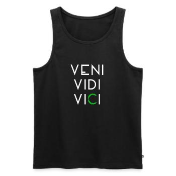 Veni vidi vici - Ich kam, sah und siegte. - Männer Premium Bio Tank Top - Schwarz - Vorne - AI Model Male 178 light (178cm)