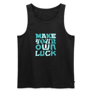 Make YOUR OWN LUCK design your own luck - Men's Premium Organic Tank Top - black - Front - AI Model Male 178 light (178cm)