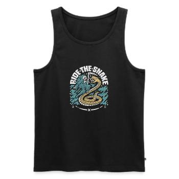 ride the snake - Men's Premium Organic Tank Top - black - Front - AI Model Male 178 light (178cm)