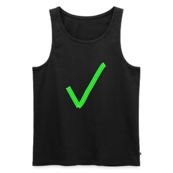 Coche vert Correct caractère Crochets corrects - Débardeur bio Premium Homme - noir - Devant - AI Model Male 178 light (178cm)