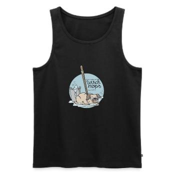 Wischmops - Männer Premium Bio Tank Top - Schwarz - Vorne - AI Model Male 178 light (178cm)